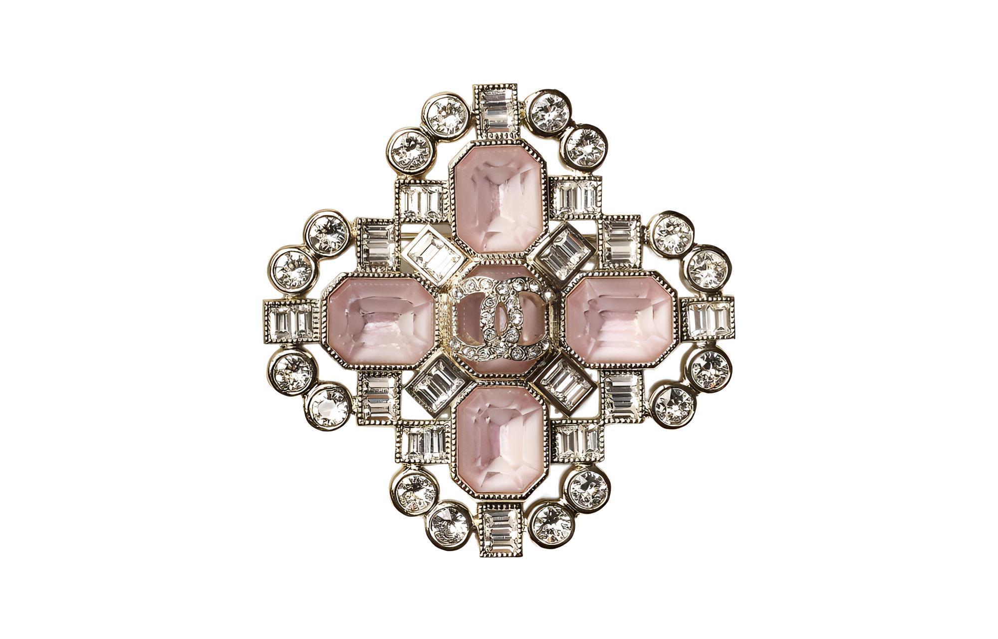 (Women) CHANEL Crystal Brooch for Women - Pink. AB9342-B09078-NK202