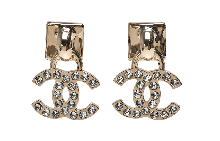 (Women) CHANEL Crystal Double C Metal Lock Earrings for Women. AB6628-B06109-ND100 圖 2