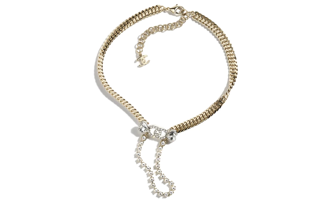 (Women) CHANEL Crystal Heart Silver Double C Diamond Necklace Women SS23. ABA882-B10902-NO033 圖 2