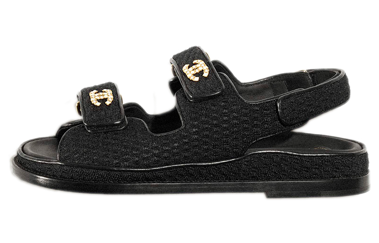 (Women) Chanel Dad Sandal Black Knit G35927-X56555-94305