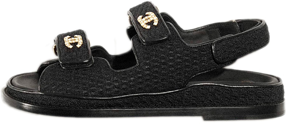 (Women) Chanel Dad Sandal Black Knit G35927-X56555-94305 Buy (Women) Chanel Dad Sandal Black Knit G35927-X56555-94305