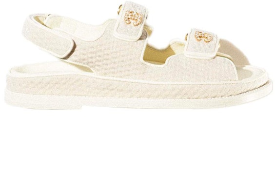 (W) 香奈儿奶白色针织爸爸凉鞋 G35927-X56555-0N578 Order (W) 香奈儿奶白色针织爸爸凉鞋 G35927-X56555-0N578