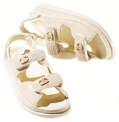 (W) 香奈儿奶白色针织爸爸凉鞋 G35927-X56555-0N578 Shop (W) 香奈儿奶白色针织爸爸凉鞋 G35927-X56555-0N578