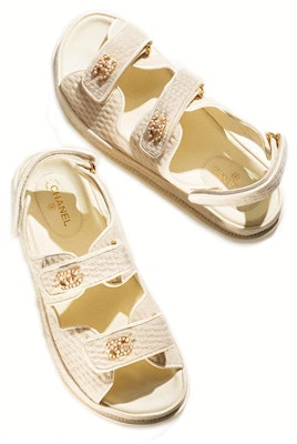 (W) 香奈儿奶白色针织爸爸凉鞋 G35927-X56555-0N578 Purchase (W) 香奈儿奶白色针织爸爸凉鞋 G35927-X56555-0N578