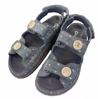 (Women) Chanel Denim Flat 'Velcro Fashion Slide - Denim Blue' G35927-X56947-0S944 (Women) Chanel Denim Flat 'Velcro Fashion Slide - Denim Blue' G35927-X56947-0S944