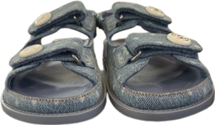 (W) 香奈儿丹宁蓝色魔术贴平底时尚拖鞋 G35927-X56947-0S944 Lookbook (W) 香奈儿丹宁蓝色魔术贴平底时尚拖鞋 G35927-X56947-0S944