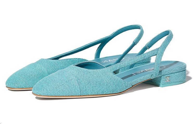 Lookbook (W) Chanel Denim Slingback Flats ''Spitse Neus Blauw'' G31319-X56190-0K810