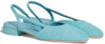 Shop (W) Chanel Denim Slingback Flats ''Spitse Neus Blauw'' G31319-X56190-0K810