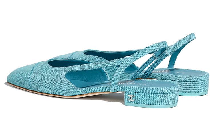 Purchase (W) Chanel Denim Slingback Flats ''Spitse Neus Blauw'' G31319-X56190-0K810