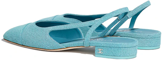 Purchase (W) Chanel Zapatos Planos Slingback de Mezclilla 'Punta Afilada Azul' G31319-X56190-0K810