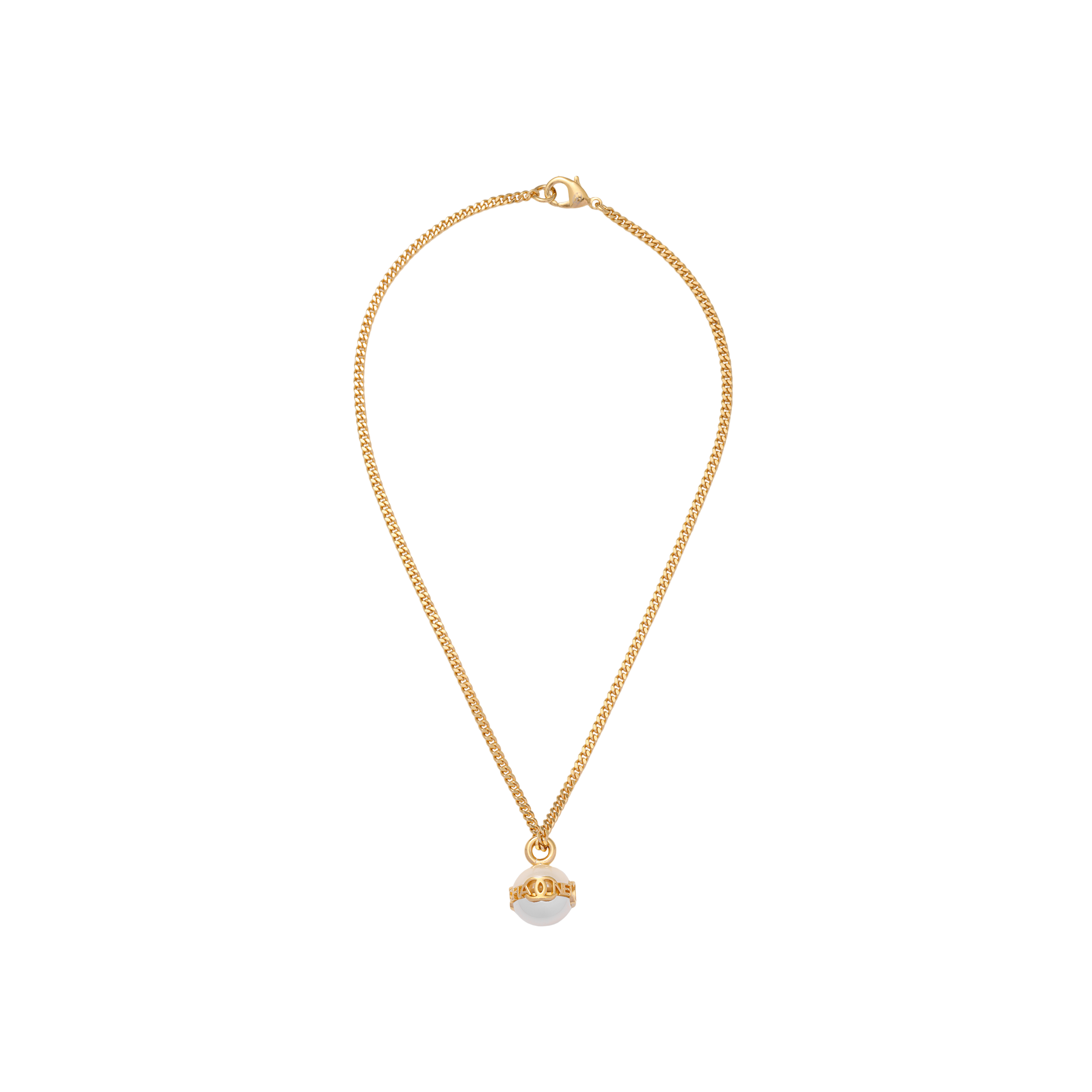 (Women) CHANEL Double C 23K Gold Letter Metal Resin Necklace for Women Gold. ABB600-B14642-NS018 圖 4