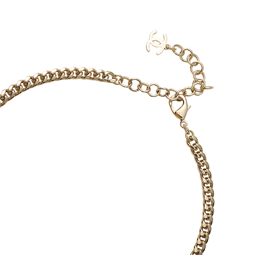 (Women) CHANEL Double C Black Gold Heart Rhinestone Chain Necklace Gold . ABB649-B14145-NR576 圖 6