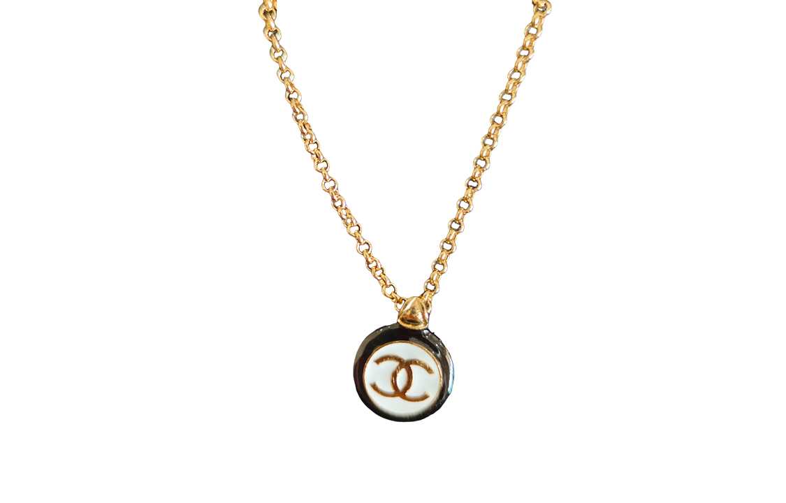 (Women) CHANEL Double C Black White Enamel Pearl Pendant Necklace Gold Women. ABC983-B16125-NW385 圖 2