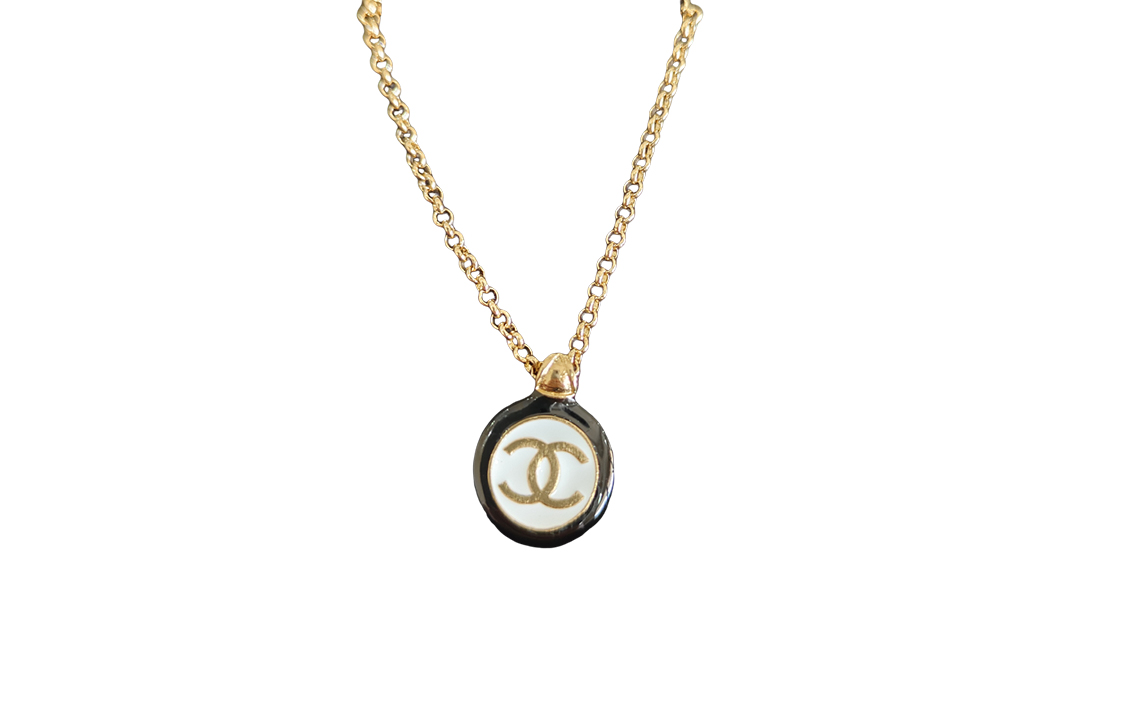 (Women) CHANEL Double C Black White Enamel Pearl Pendant Necklace Gold Women. ABC983-B16125-NW385 圖 3