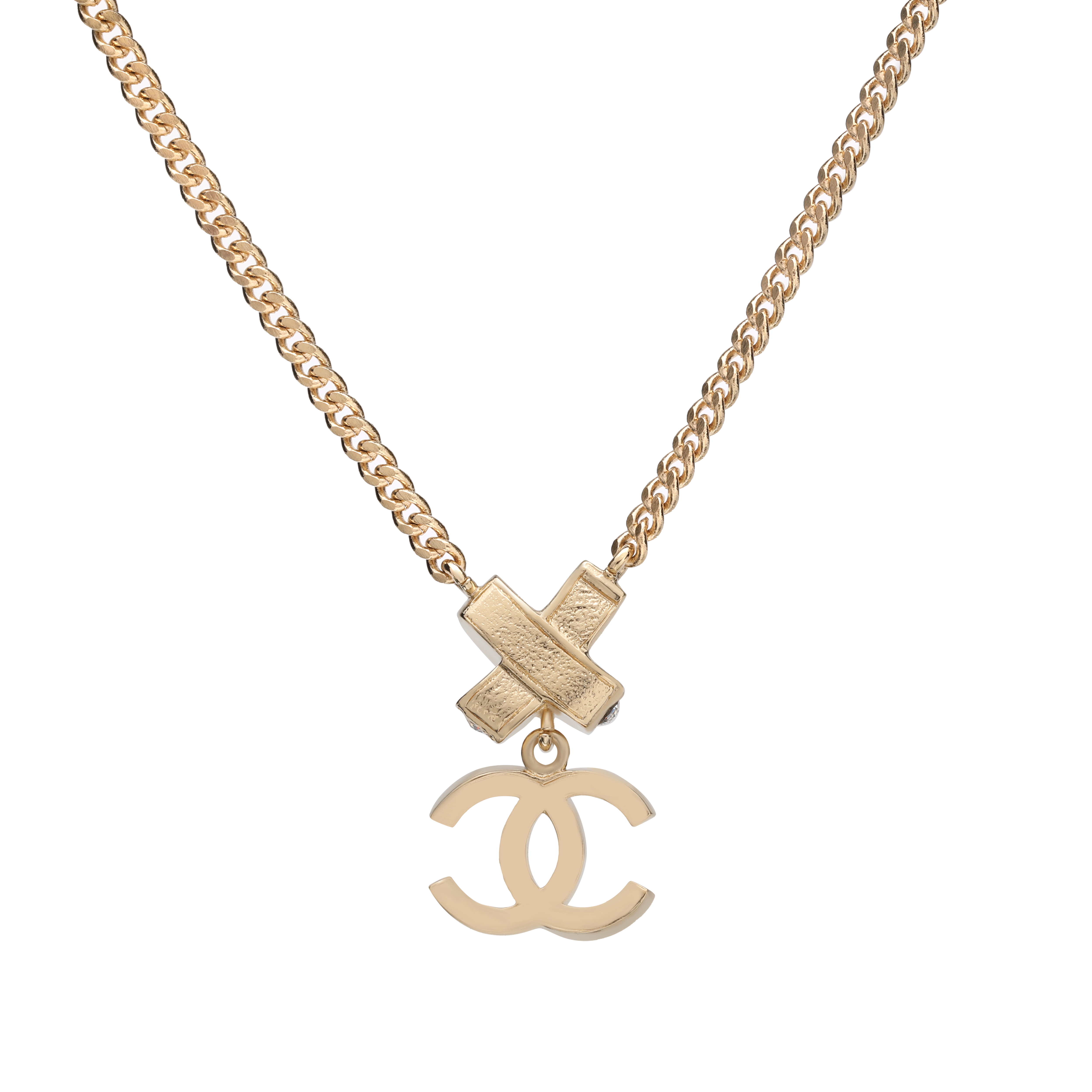 (Women) CHANEL Double C Crystal Adjustable Gold Metal Necklace for Women - Gold. ABA517-B10566-NN170 圖 4