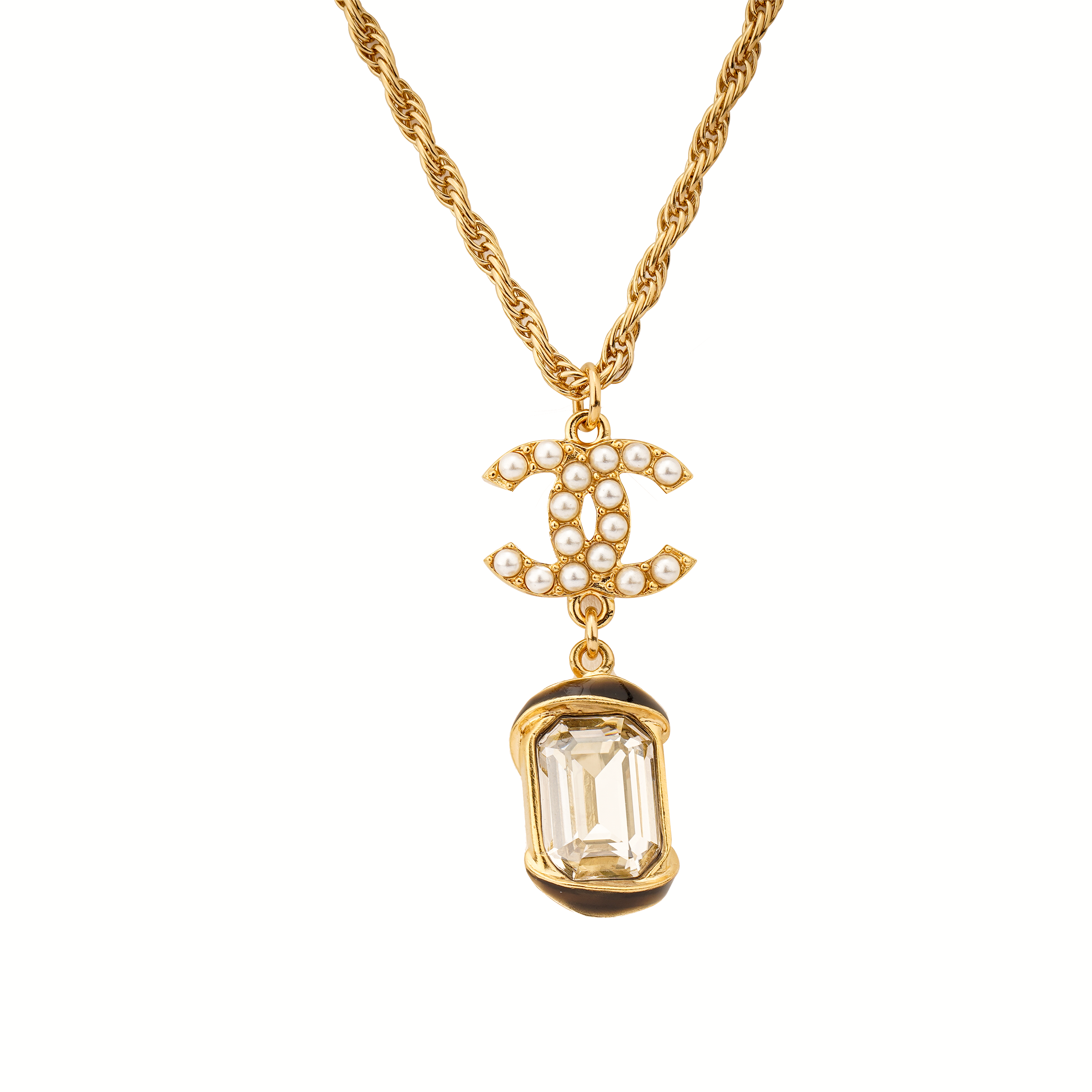 (Women) CHANEL Double C Crystal Letter Metal Necklace for Women. AB8904-B08681-NJ324 圖 2