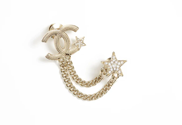 (Women) CHANEL Double C Crystal Star Tassel Brooch for Women - Gold. ABB532-B14060-NR341 Order (Women) CHANEL Double C Crystal Star Tassel Brooch for Women - Gold. ABB532-B14060-NR341