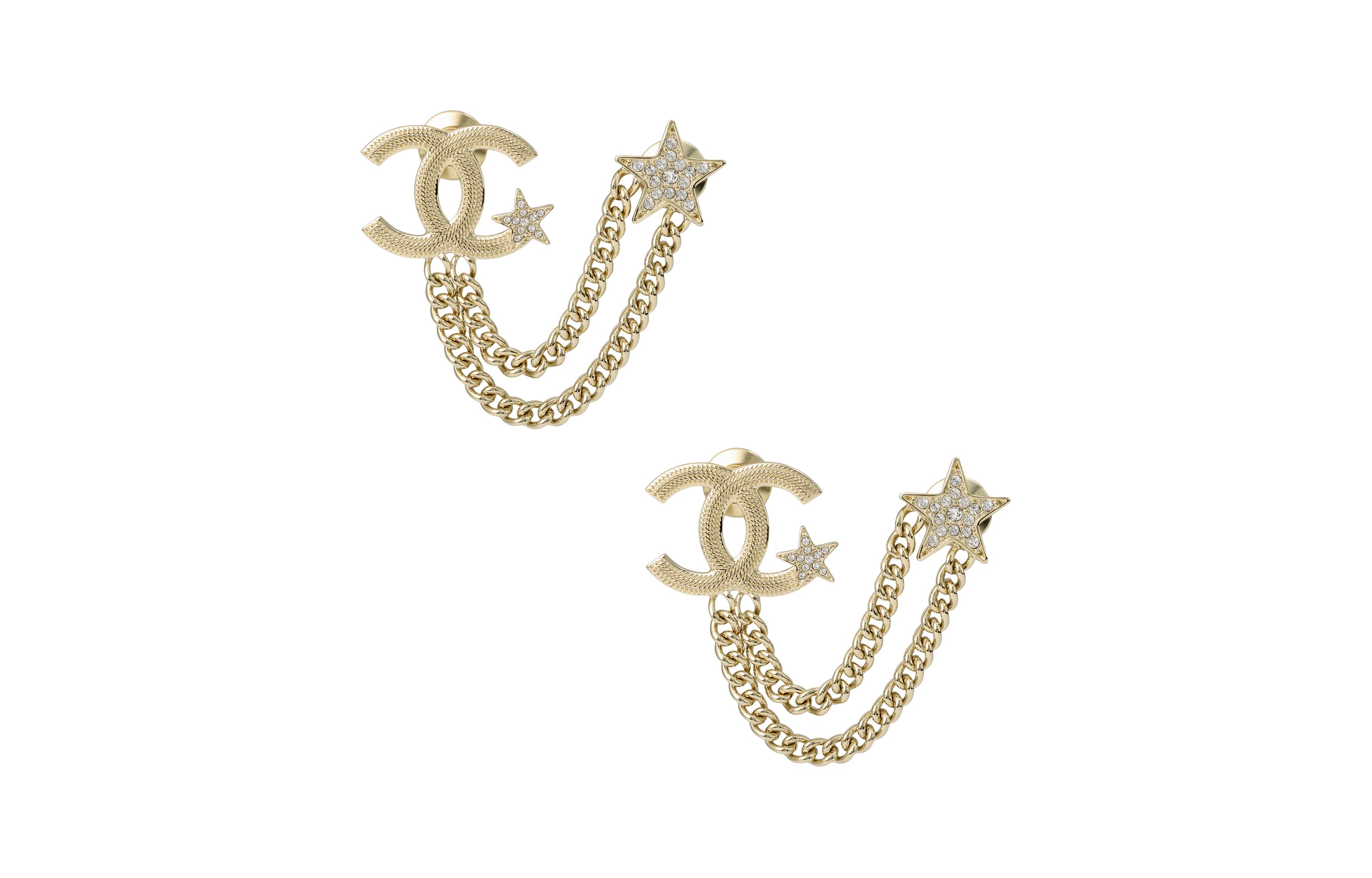 Shop (Women) CHANEL Double C Crystal Star Tassel Brooch for Women - Gold. ABB532-B14060-NR341