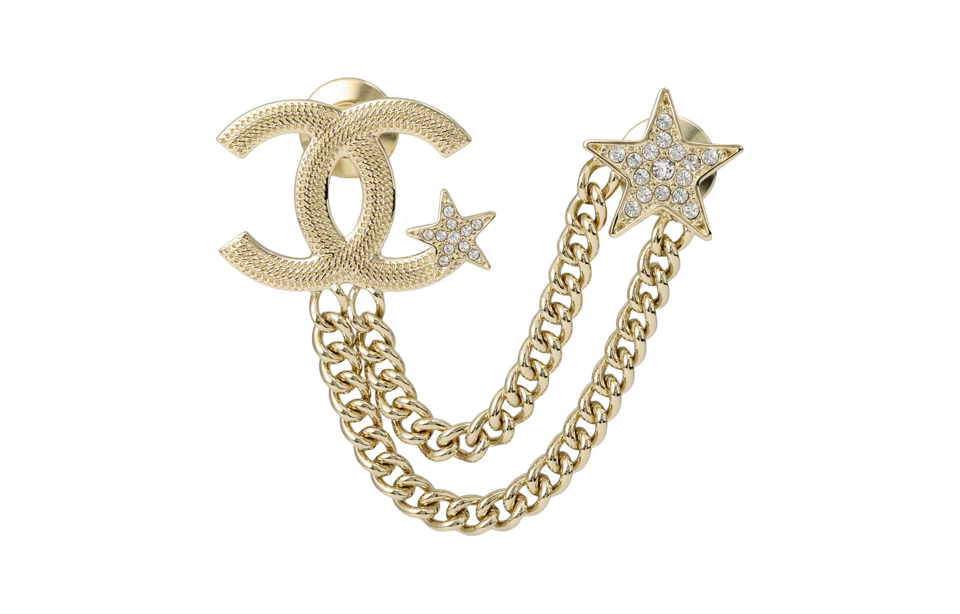 Purchase (Women) CHANEL Double C Crystal Star Tassel Brooch for Women - Gold. ABB532-B14060-NR341