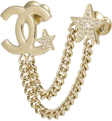 (Women) CHANEL Double C Crystal Star Tassel Brooch for Women - Gold. ABB532-B14060-NR341 Details for (Women) CHANEL Double C Crystal Star Tassel Brooch for Women - Gold. ABB532-B14060-NR341