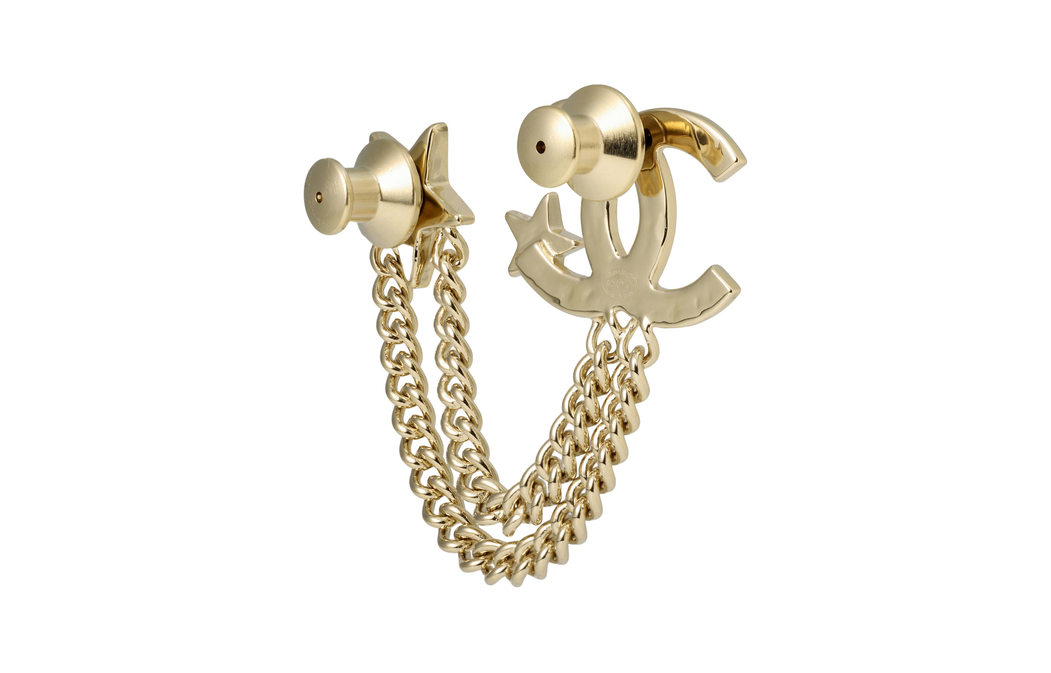 Sizing (Women) CHANEL Double C Crystal Star Tassel Brooch for Women - Gold. ABB532-B14060-NR341