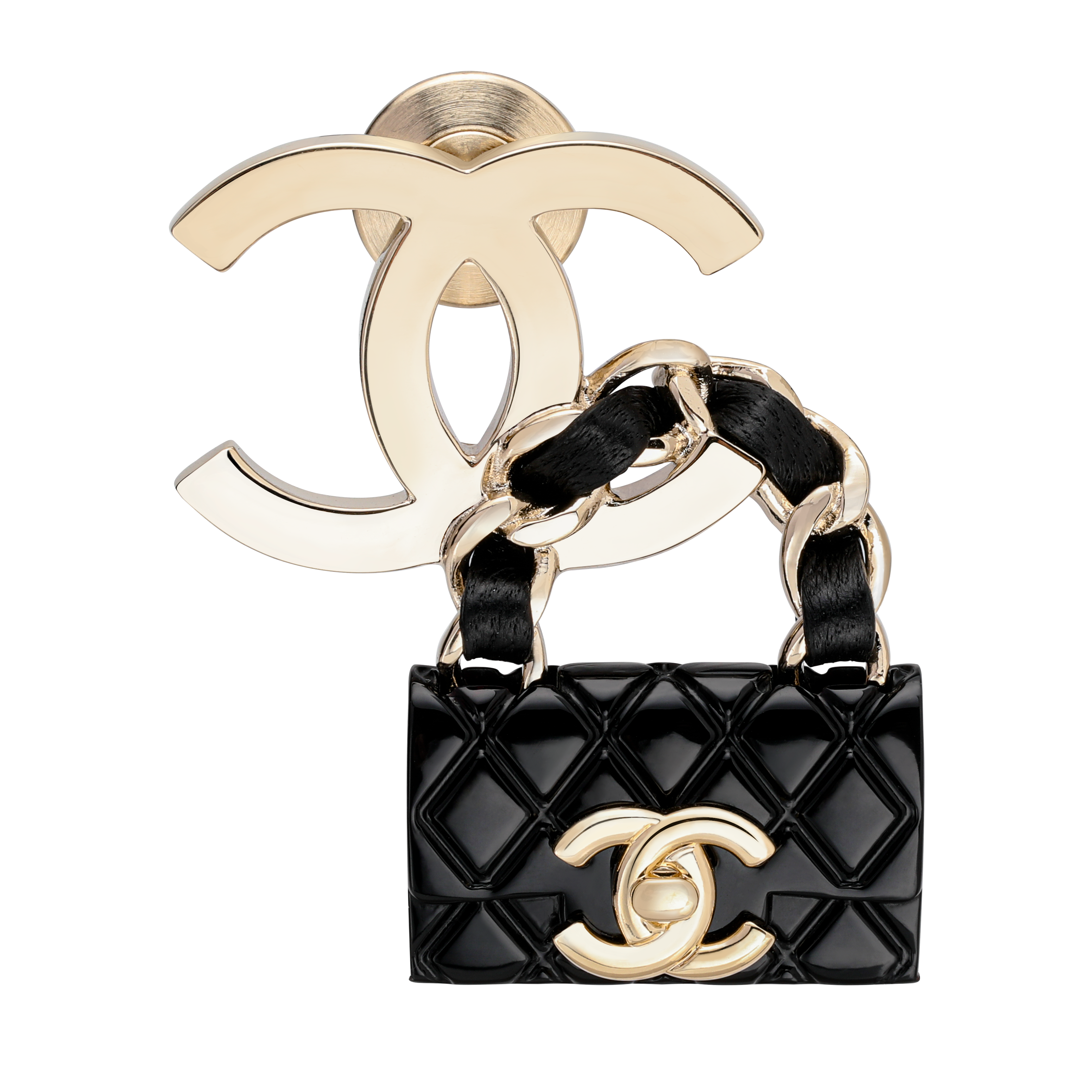 Order (W) CHANEL 雙C優雅時尚胸針 女士 - 金/黑色 ABA012-B09999-NL990