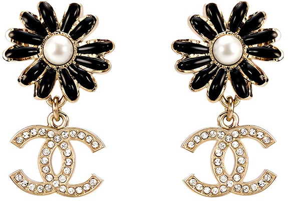 (W) 香奈儿双C花卉水晶耳环 金色/黑色 配饰 AB9654-BO9623-NL179 Buy (W) 香奈儿双C花卉水晶耳环 金色/黑色 配饰 AB9654-BO9623-NL179
