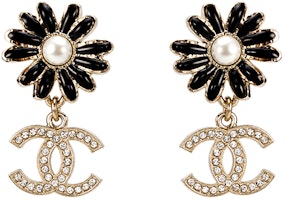 (W) シャネル ダブルC フローラル クリスタル ピアス ゴールド/ブラック アクセサリー AB9654-BO9623-NL179 Order (W) シャネル ダブルC フローラル クリスタル ピアス ゴールド/ブラック アクセサリー AB9654-BO9623-NL179