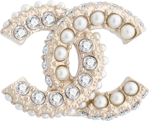 (Women) CHANEL Double C Gold Pearl Earrings with Rhinestones for Women. AB9400-B09089-NK217 Buy (Women) CHANEL Double C Gold Pearl Earrings with Rhinestones for Women. AB9400-B09089-NK217