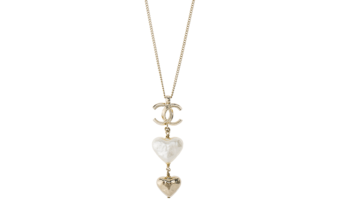 (Women) CHANEL Double C Heart Metal Faux Pearl Necklace for Women AB7527-B07266-NG290 圖 2