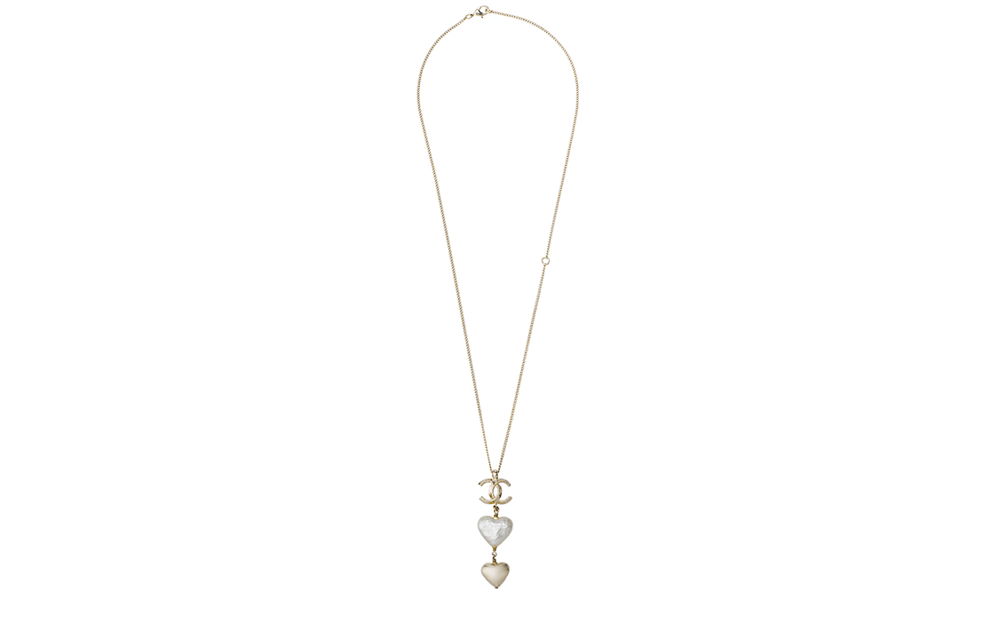 (Women) CHANEL Double C Heart Metal Faux Pearl Necklace for Women AB7527-B07266-NG290 圖 4