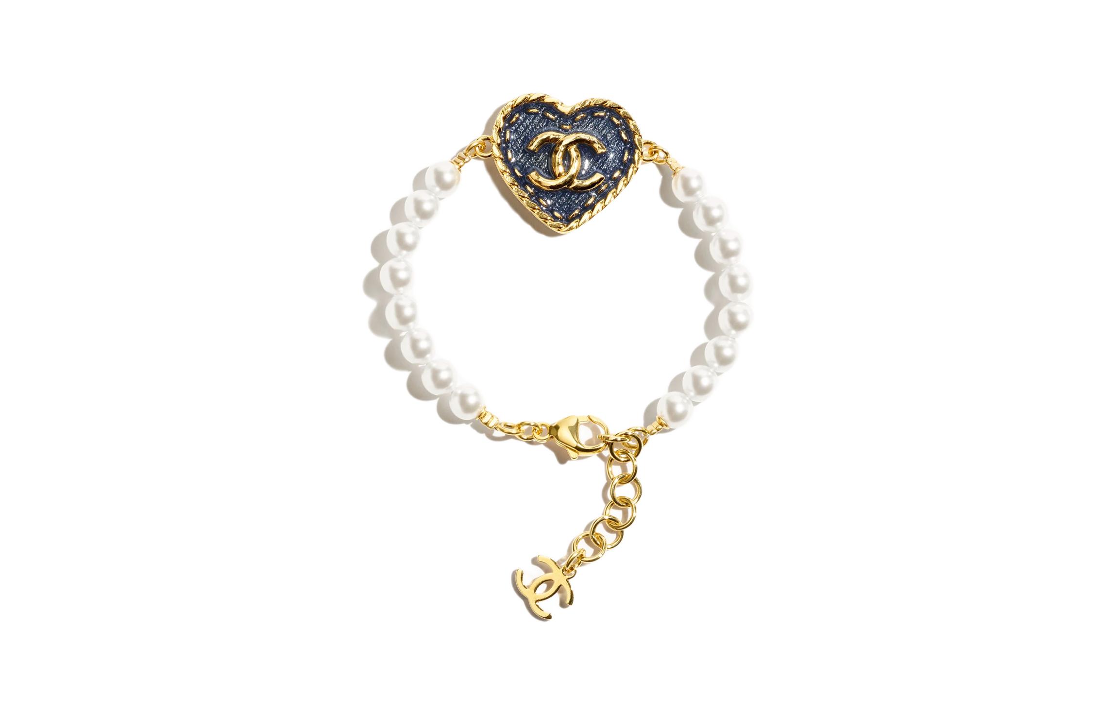 (Women) CHANEL Double C Heart Pearl Bracelet -  Black. ABC724 B15374 NU455 圖 3