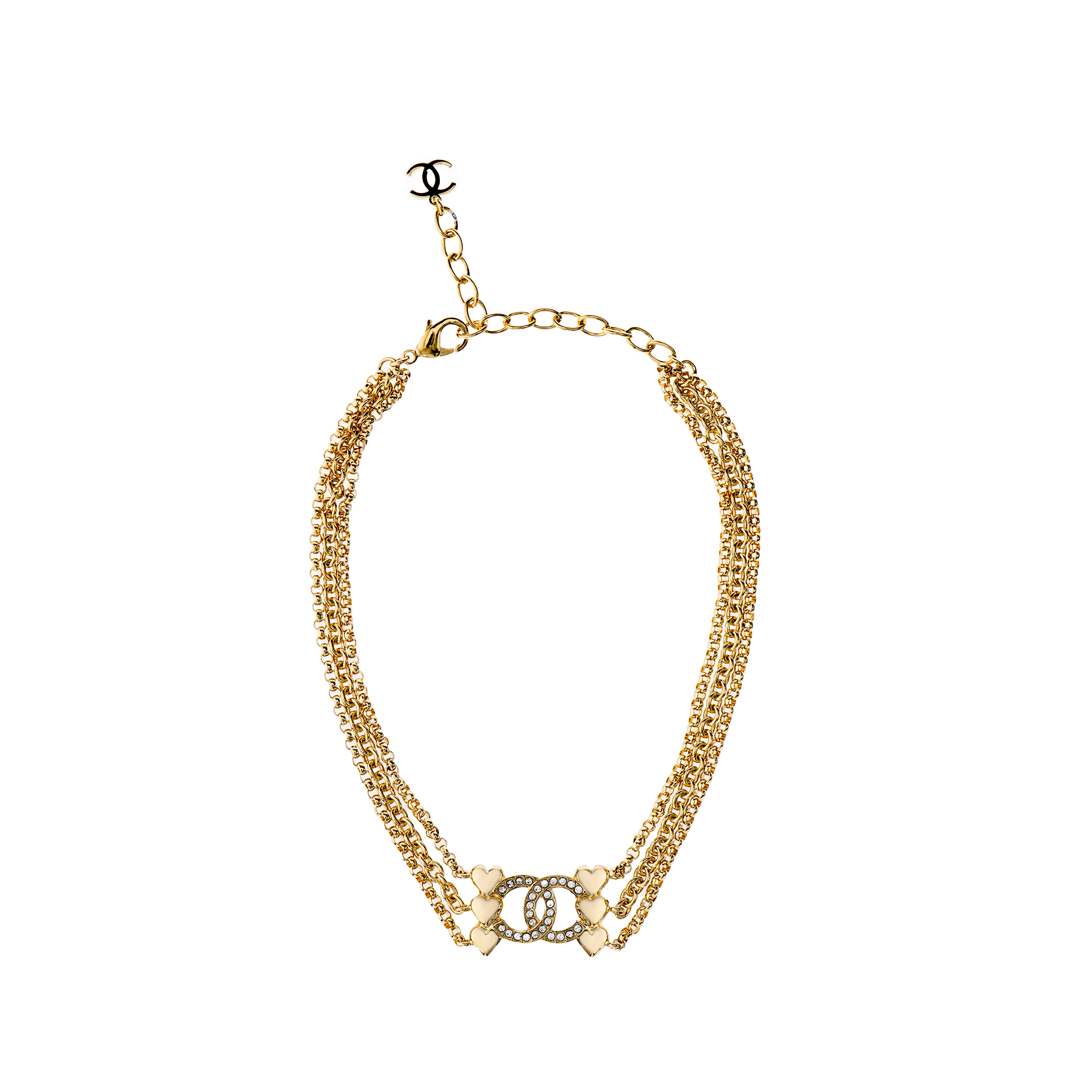 Details for (W) Collar con Colgante Corazón Chanel Doble C Oro para Mujer Diseño Elegante. ABA260-B10486-NN007
