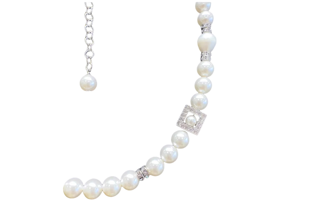 (Women) Chanel Double C Irregular Pearl Pendant Necklace for Women - Silver. ABD452-B16781-NY391 圖 3