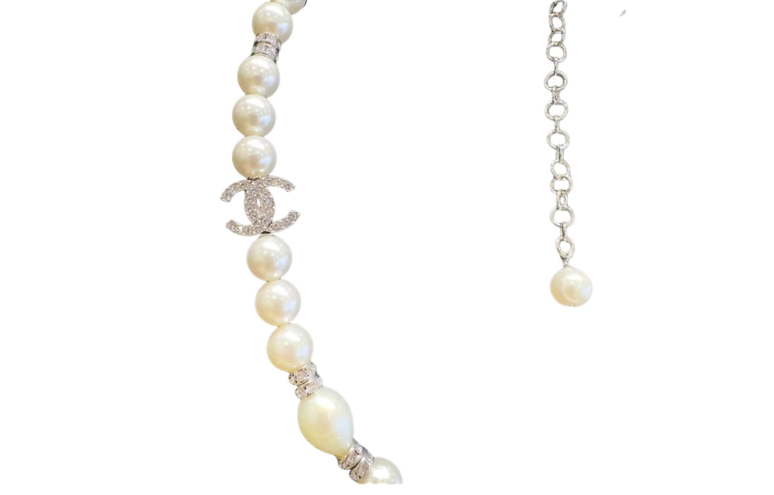 (Women) Chanel Double C Irregular Pearl Pendant Necklace for Women - Silver. ABD452-B16781-NY391 圖 4