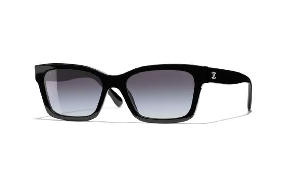 (Women) CHANEL Double C Irregular Sunglasses for Women in Black. CH5417A-C501S8-54 圖 2