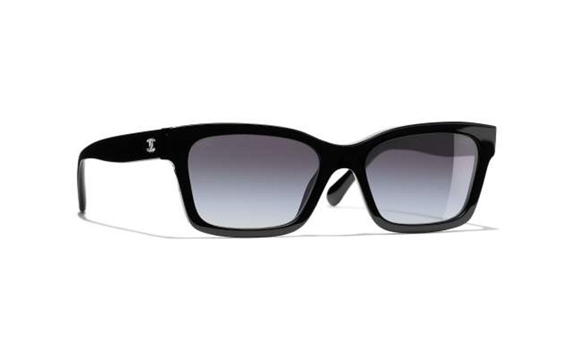 (Women) CHANEL Double C Irregular Sunglasses for Women in Black. CH5417A-C501S8-54 圖 3