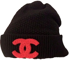 (Women) CHANEL Double C Knit Beanie - Black Hat. AA9257B13357 (Women) CHANEL Double C Knit Beanie - Black Hat. AA9257B13357
