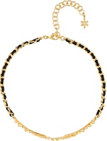 (Women) CHANEL Double C Logo Black Metal Lambskin Rhinestone Necklace for Women. ABB327-B13558-NQ115 (Women) CHANEL Double C Logo Black Metal Lambskin Rhinestone Necklace for Women. ABB327-B13558-NQ115