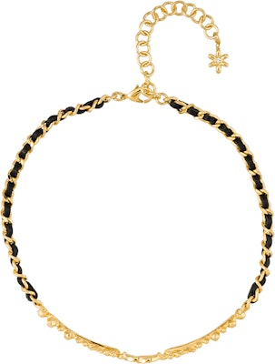 (Women) CHANEL Double C Logo Black Metal Lambskin Rhinestone Necklace for Women. ABB327-B13558-NQ115 Order (Women) CHANEL Double C Logo Black Metal Lambskin Rhinestone Necklace for Women. ABB327-B13558-NQ115