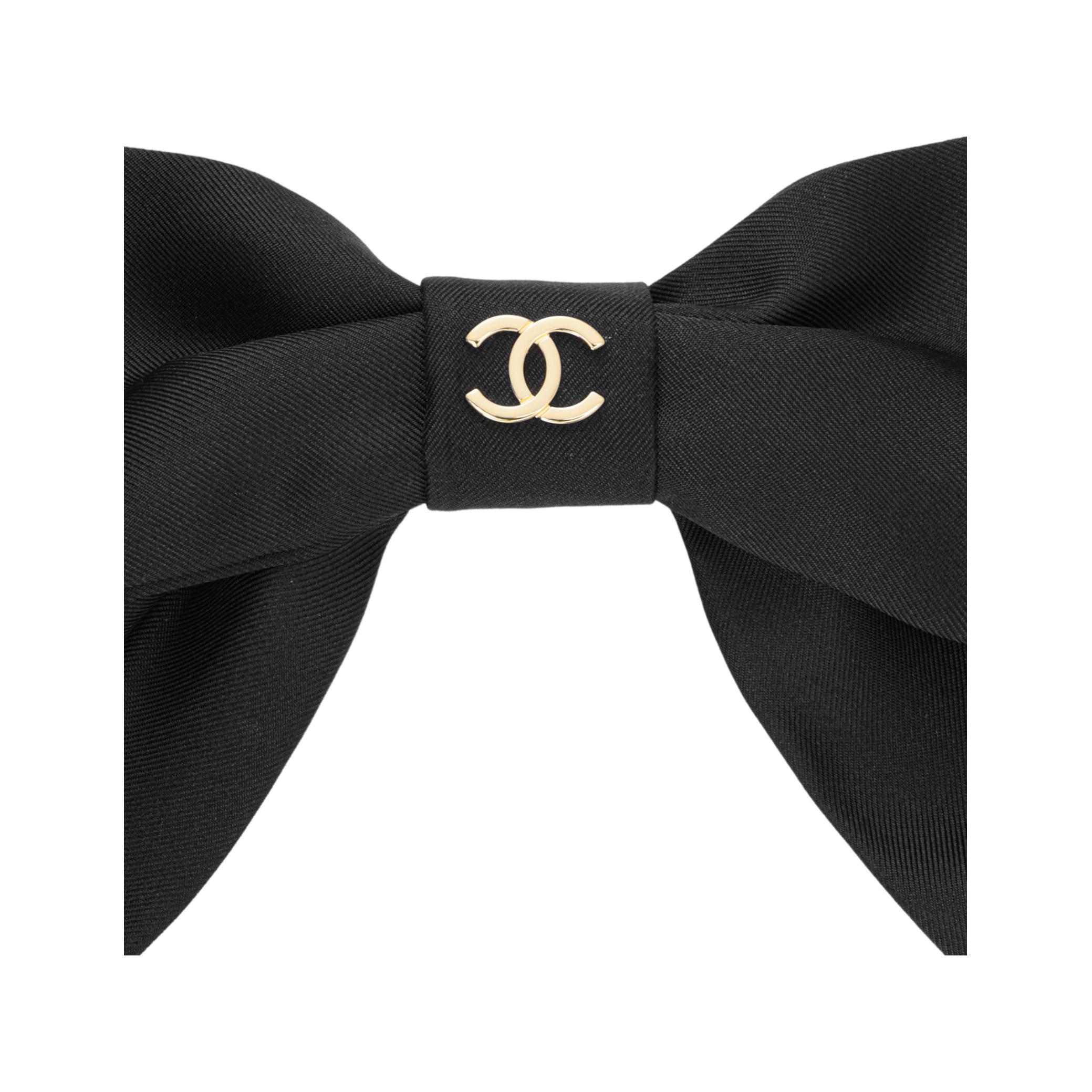 (Women) CHANEL Double C Logo Bow Hair Clip Black -  Spring/Summer 24P Collection AA9854-B15898-NV653 圖 4