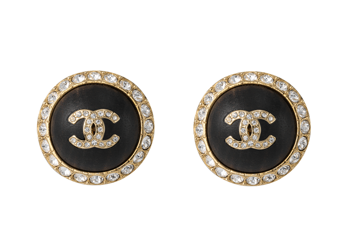(Women) CHANEL Double C Logo Engraved Metal Earrings for Women - Black ABB123-B13520-NQ038 圖 2