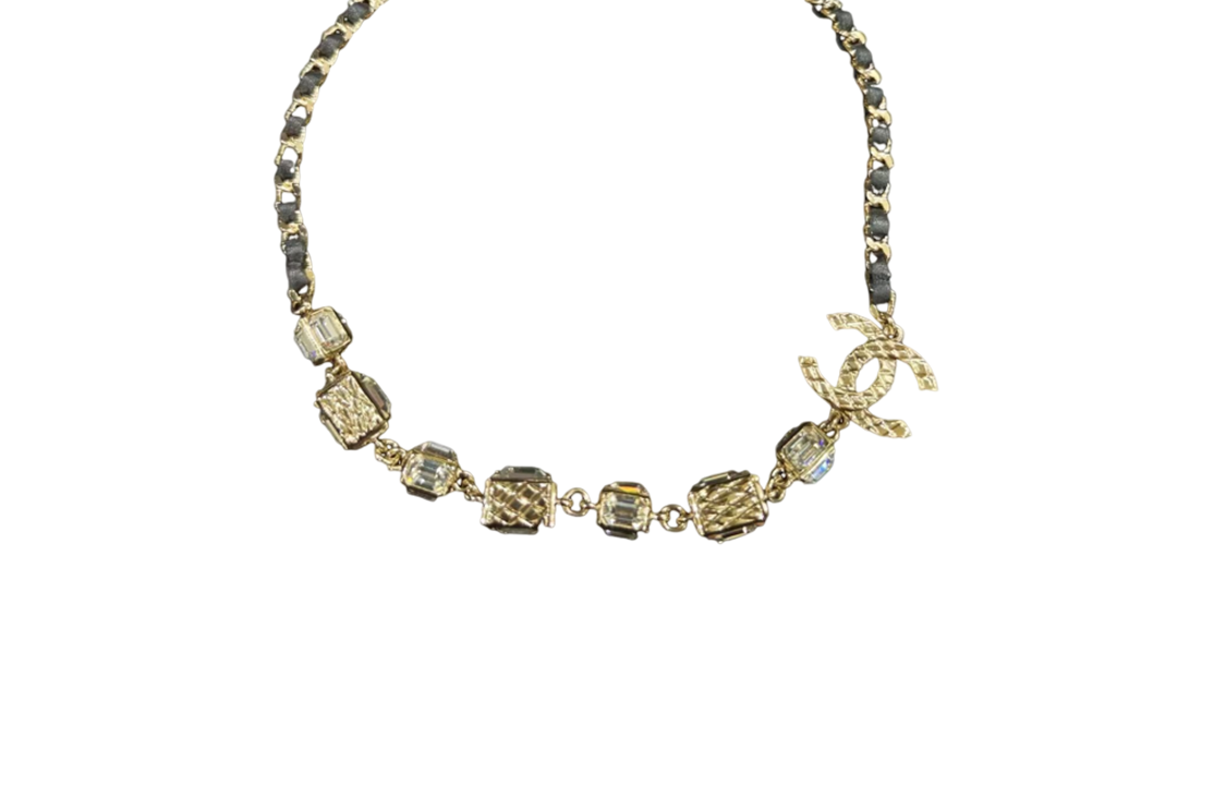 (Women) CHANEL Double C Logo Gold Chain Necklace with Rhinestones for Women. ABB888-B14689-NS659 圖 2