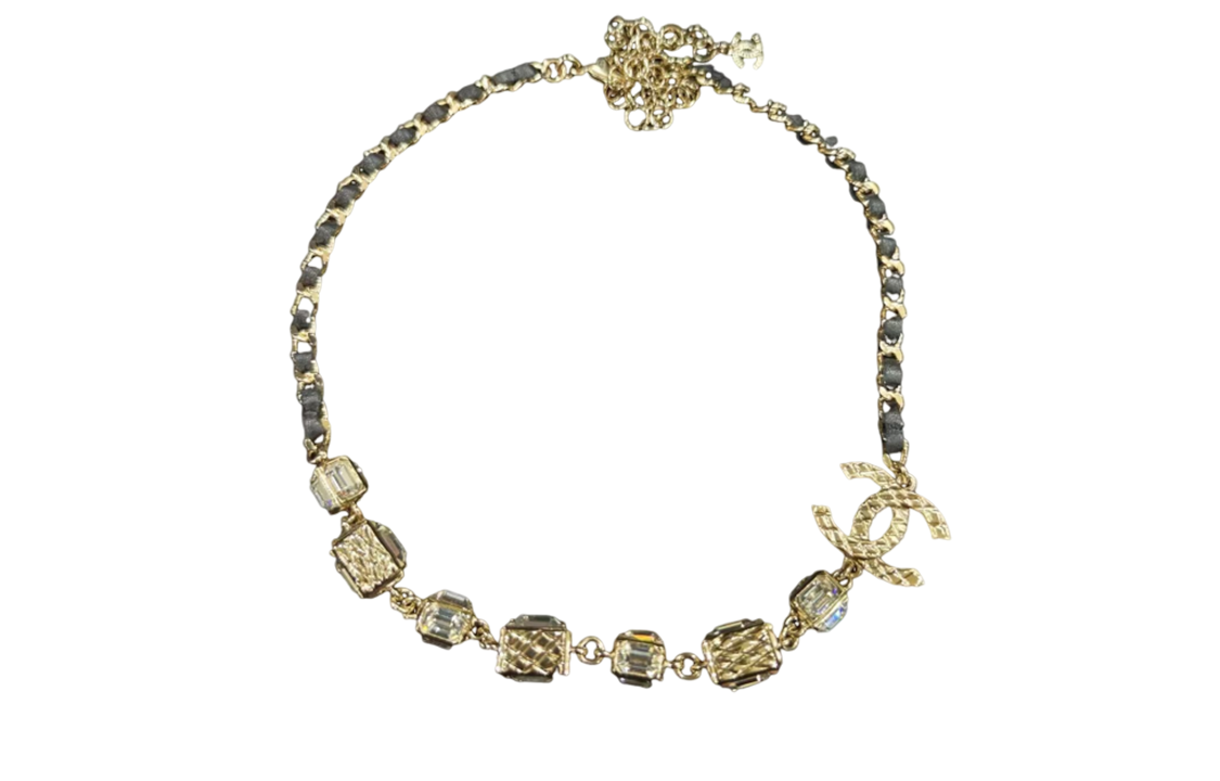 (Women) CHANEL Double C Logo Gold Chain Necklace with Rhinestones for Women. ABB888-B14689-NS659 圖 3