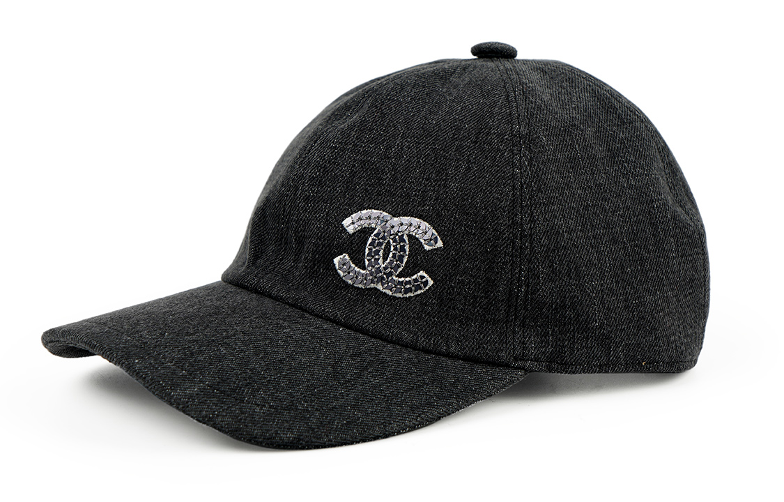 (Women) CHANEL Double C Logo Grey Cotton Baseball Cap for Women AA8087-B07869-94305