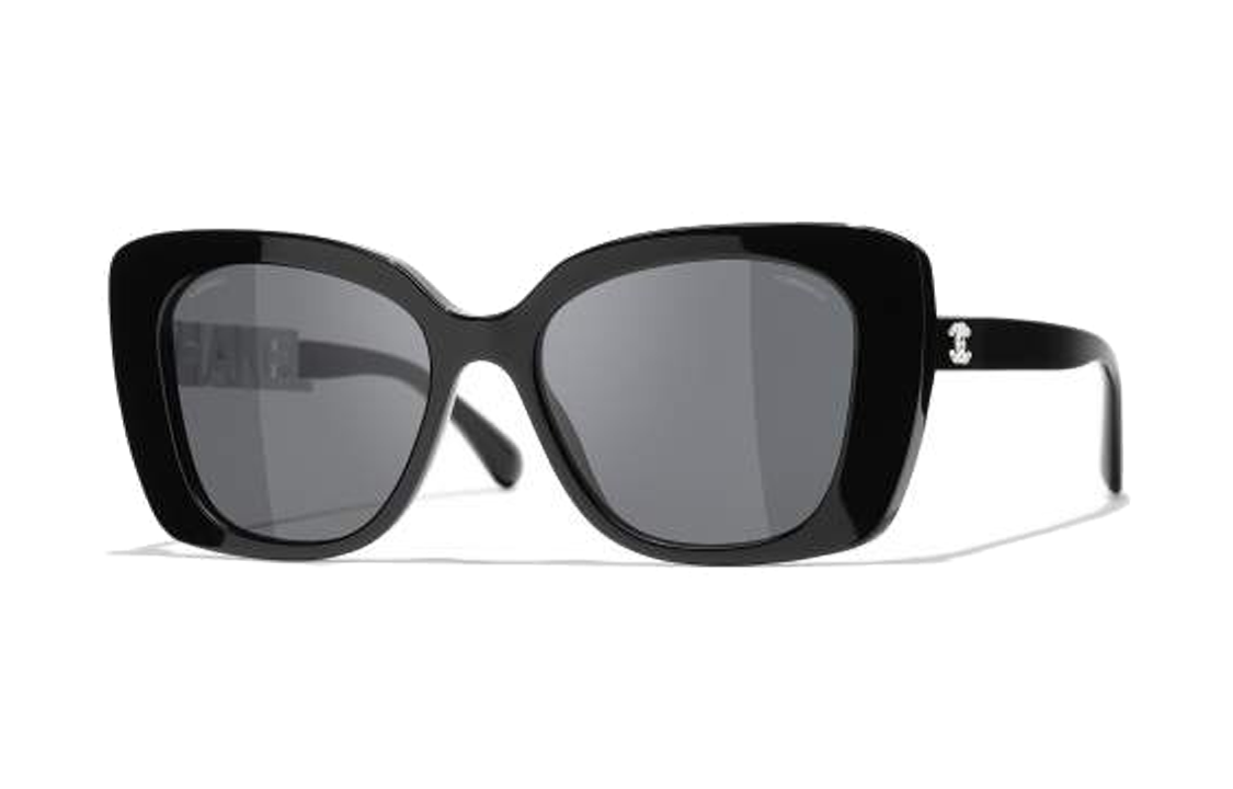 Order (W) シャネル ダブルCロゴ イレギュラー アセテート サングラス レディース ブラック 0CH5422B 1026 S4 530