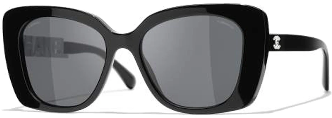 (Women) CHANEL Double C Logo Irregular Acetate Sunglasses for Women - Black. 0CH5422B 1026 S4 530 Order (Women) CHANEL Double C Logo Irregular Acetate Sunglasses for Women - Black. 0CH5422B 1026 S4 530