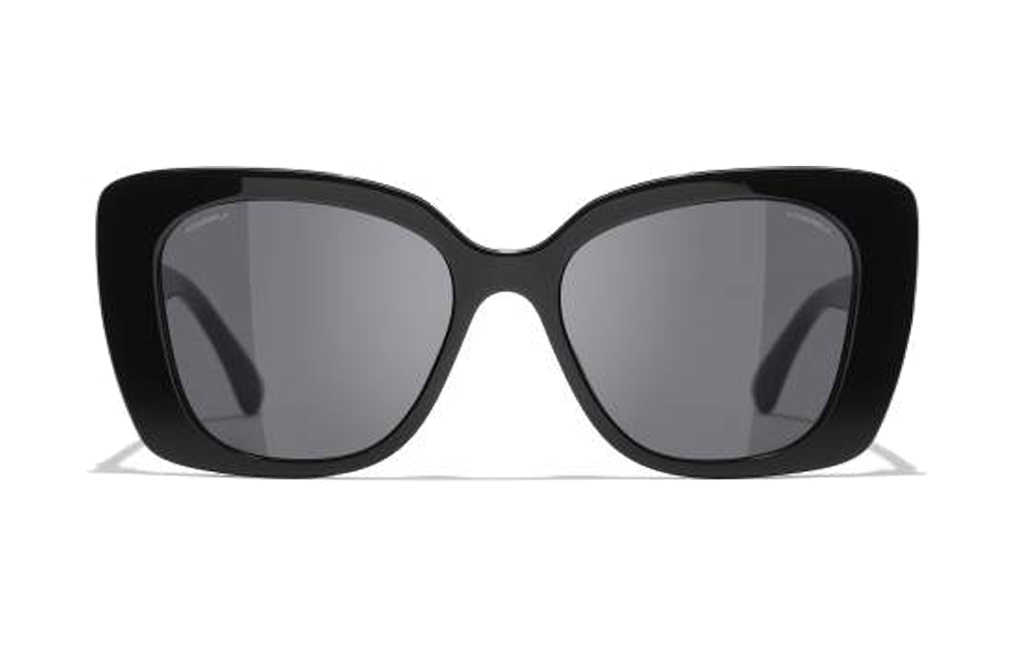 Lookbook (W) シャネル ダブルCロゴ イレギュラー アセテート サングラス レディース ブラック 0CH5422B 1026 S4 530