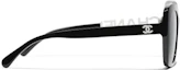 Shop (Women) CHANEL Double C Logo Irregular Acetate Sunglasses for Women - Black. 0CH5422B 1026 S4 530