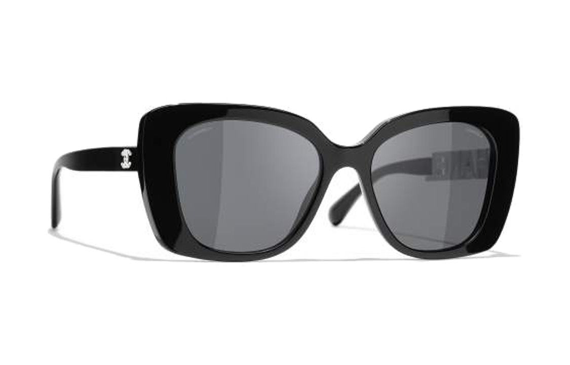Purchase (W) シャネル ダブルCロゴ イレギュラー アセテート サングラス レディース ブラック 0CH5422B 1026 S4 530